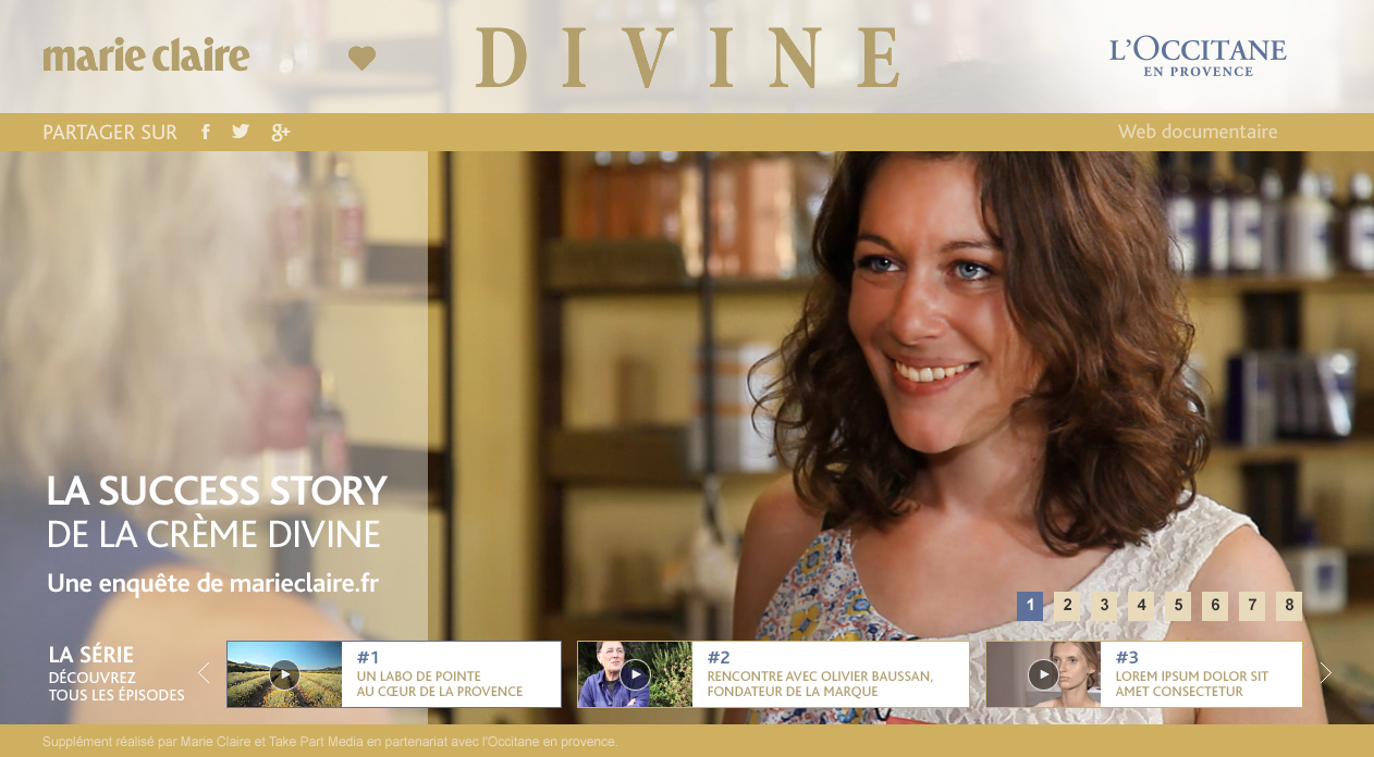Success Story de la crème Divine (L'Occitane en Provence / Marie Claire)