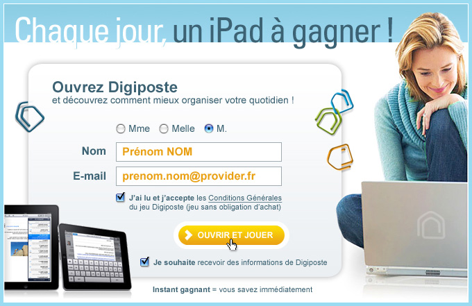 Chaque jour un iPad à gangner