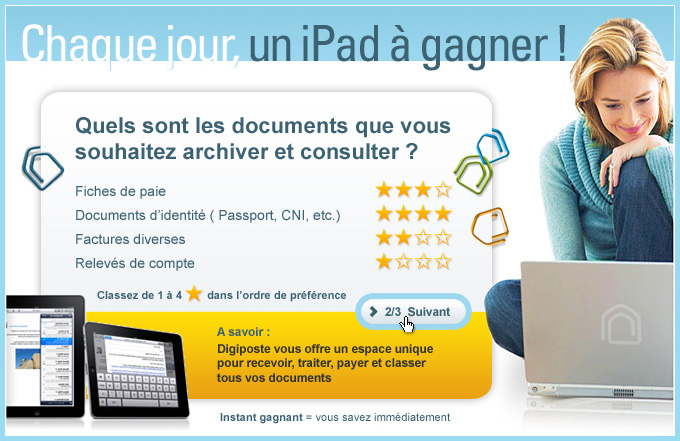 Chaque jour un iPad à gangner