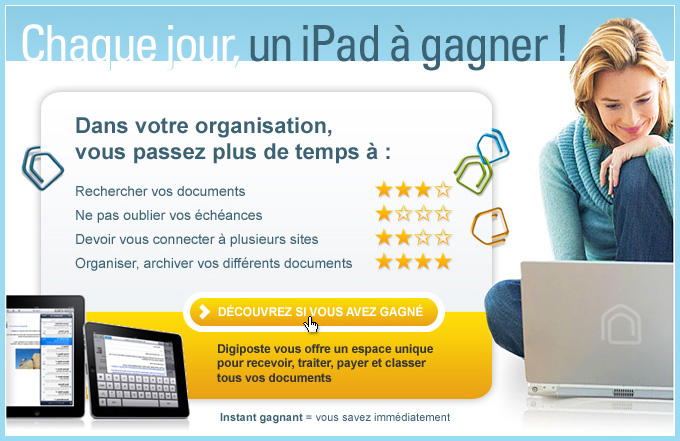 Chaque jour un iPad à gangner